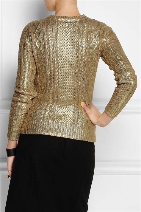 michael kors metallic jumper|The Perfect Women's Designer Sweaters .